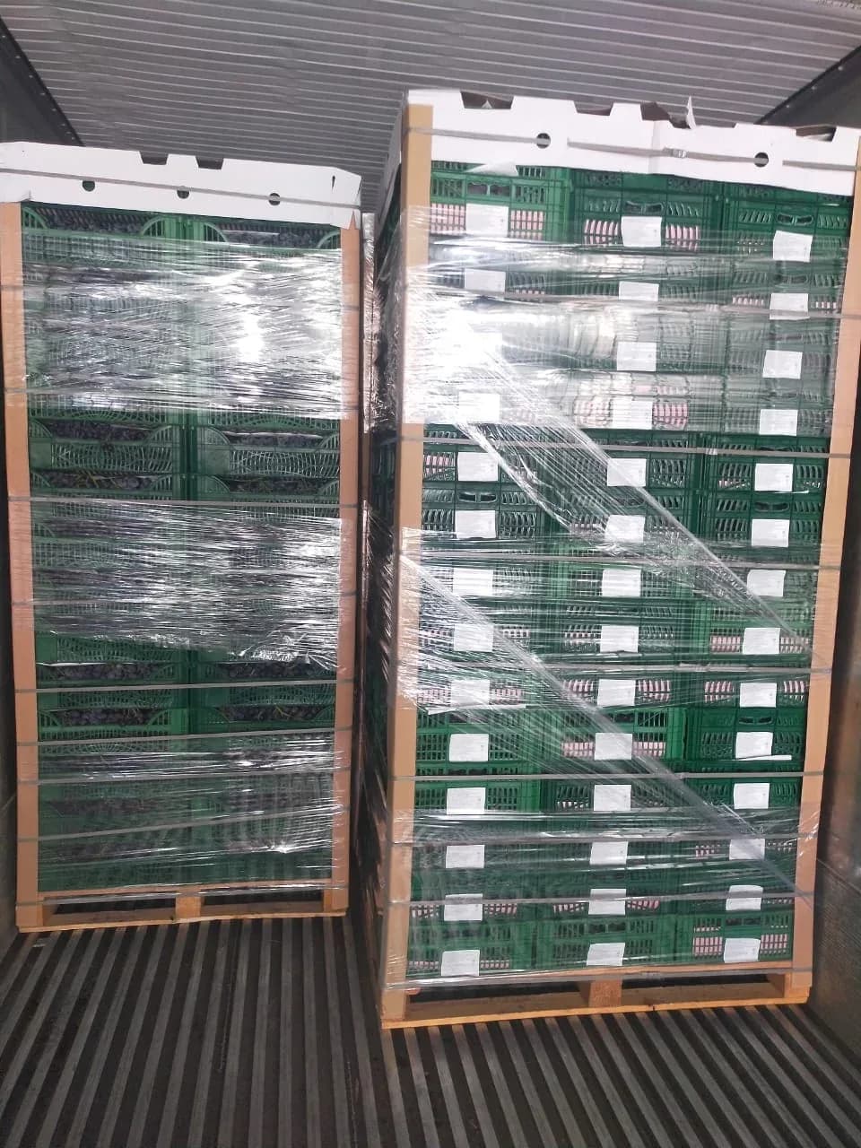 Fresh produce moving from land to international shipment